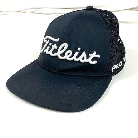 Titleist pro v1 Footjoy golf hat adjustable black mesh cap - Picture 2 of 5